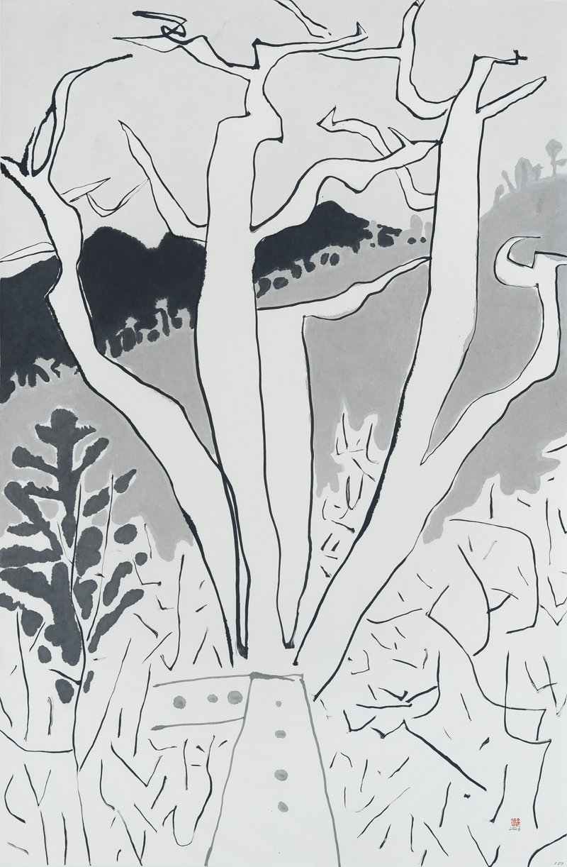 장병언, structure landscape 100, ink_on_paper, painting, 2026
